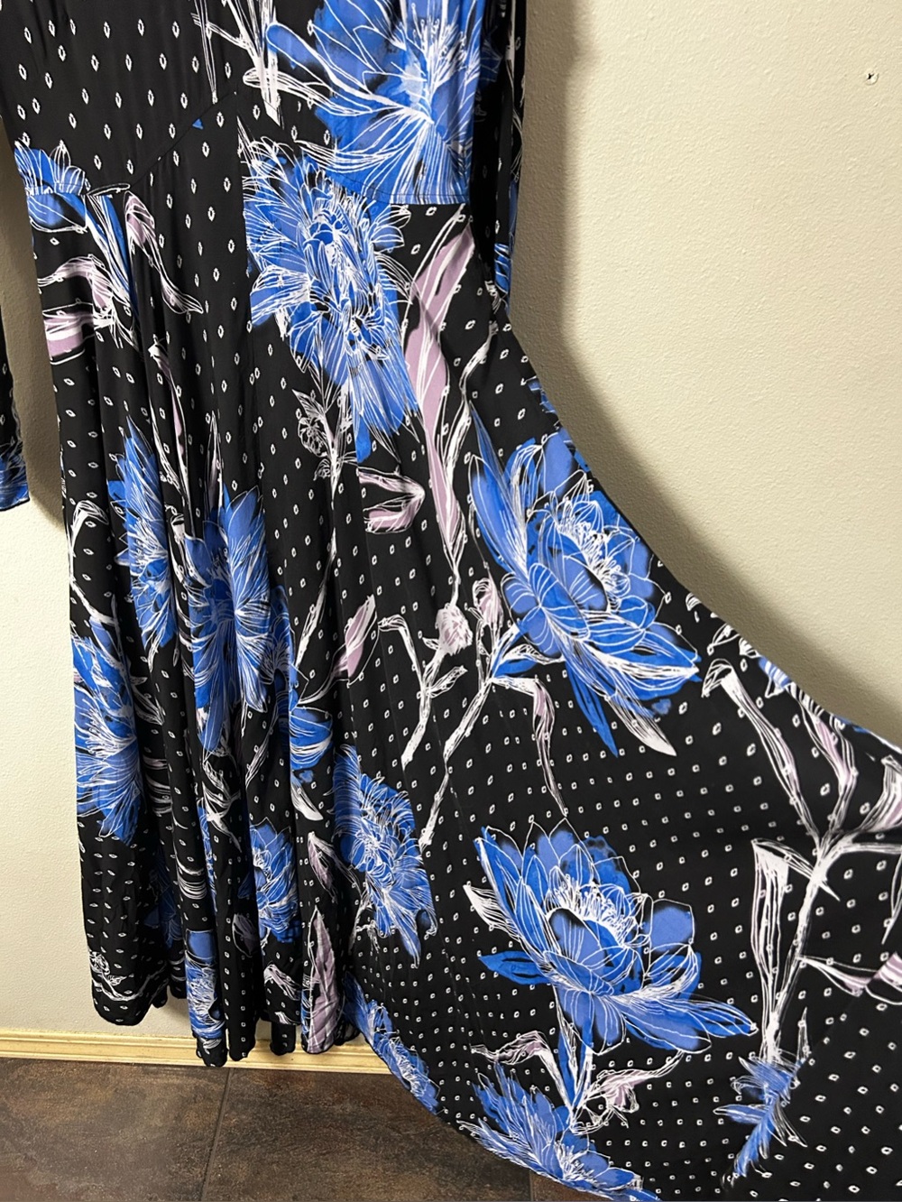 Free People First Kiss printed maxi dres Boho Western Boho Romantic size M - Picture 6 of 11